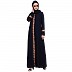 Elegant front open abaya with embroidery work- Navy Blue Elegant front open abaya with embroidery work- Navy Blue